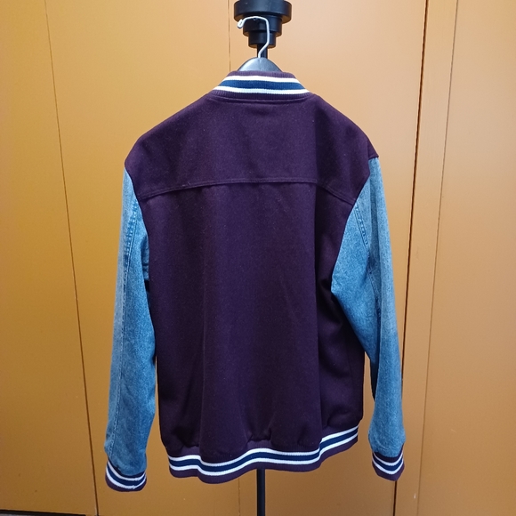 American Rag Varsity Jacket (Men XL) (Denim, Maroon) - Picture 2 of 9